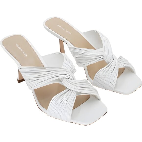 Michael Michael Kors Alessia Kitten Heel Sandals Optic White Women US 11 - Picture 4 of 6